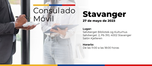 Consulado de Colombia en Oslo realizará un Consulado Móvil en Stavanger el 27 de mayo de 2023