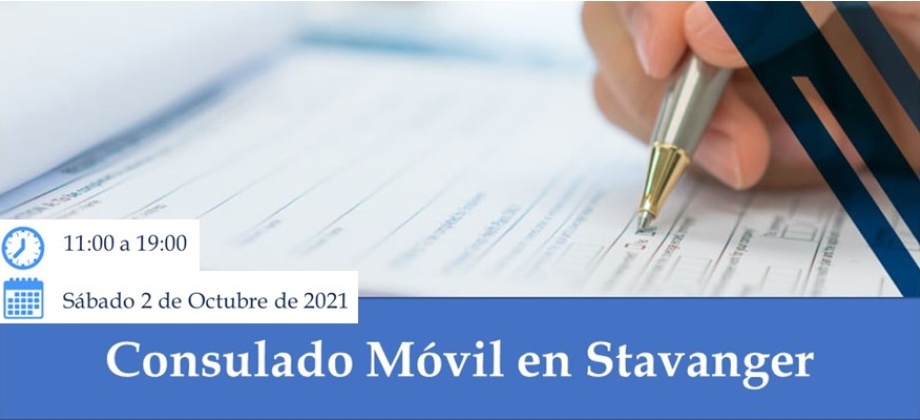 Consulado Móvil se realizará en Stavanger el sábado 2 de octubre 
