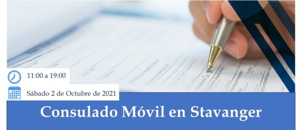 Consulado Móvil se realizará en Stavanger el sábado 2 de octubre 